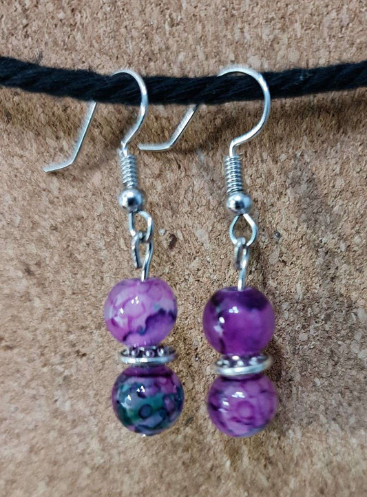 Boucle d'oreilles avec perle en verre