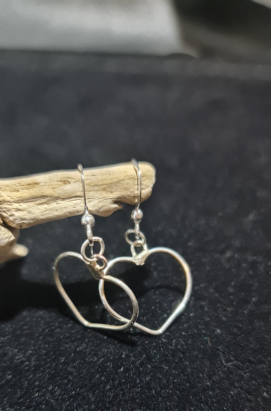 Boucles d'oreilles cœur argent massif